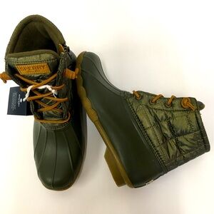 Sperry Techwave Rain Boots 8.5 Green NEW Water Resistant Non Slip Duck Boots